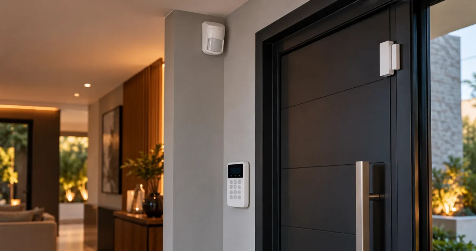 Central de alarme, sensor de presença e sensor de abertura em porta – Alarme e sensores MONSEG